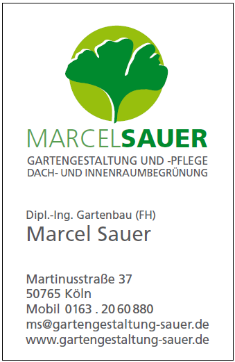 Visitenkarte Gartengestaltung Marcel Sauer